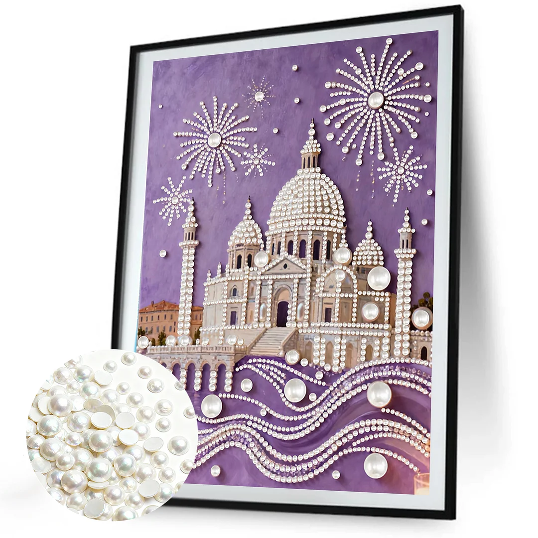 Building DIY Pearl Painting Art Kits Pearl Gem Paintings Picture Arts Craft 30x40cm for Adults Beginners Home Wall Decor No Frame