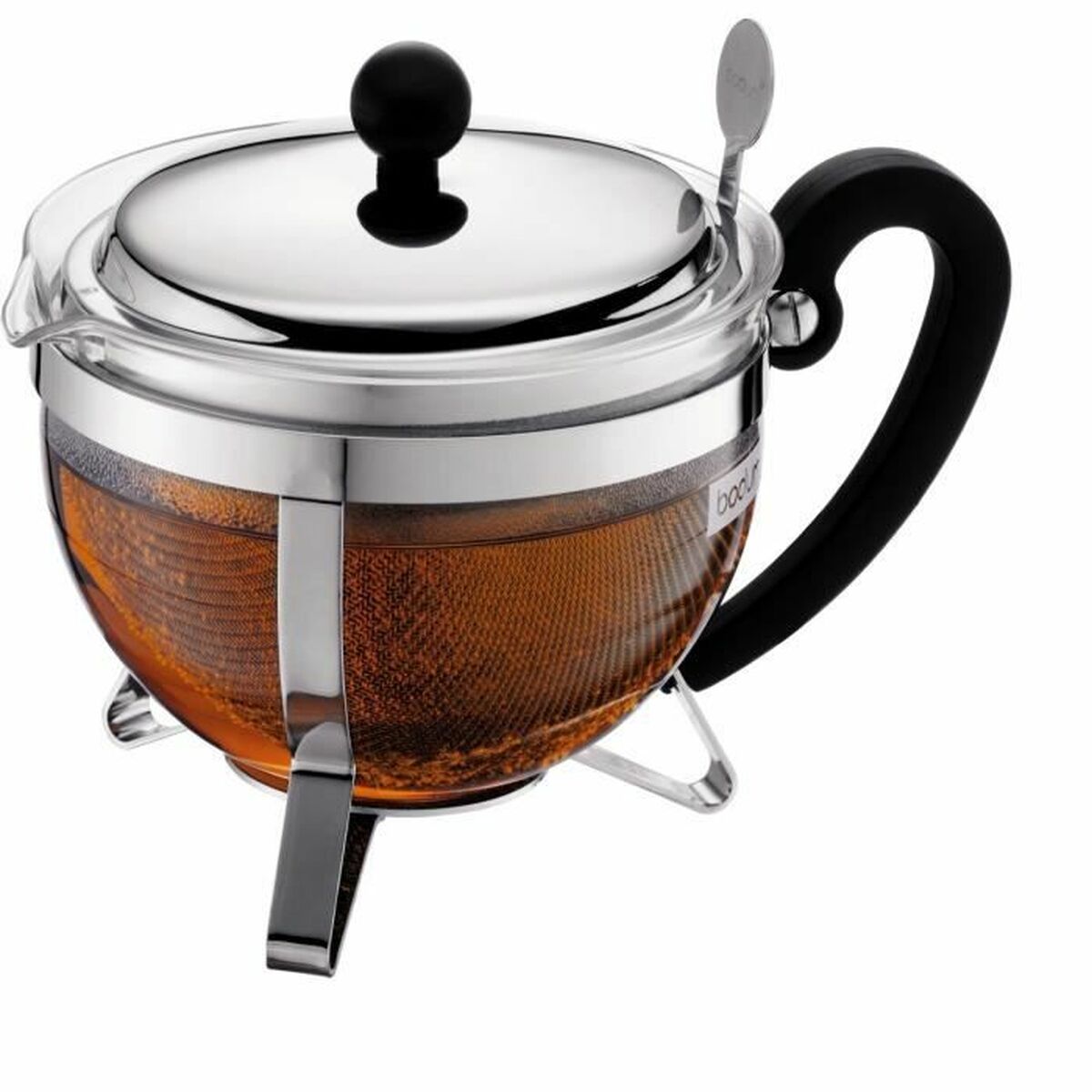 Teapot Bodum Grey 1 L Glass Stainless steel