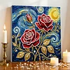 DIY Pearl Painting Red Roses for Home Decor with Frame(25x25cm)
