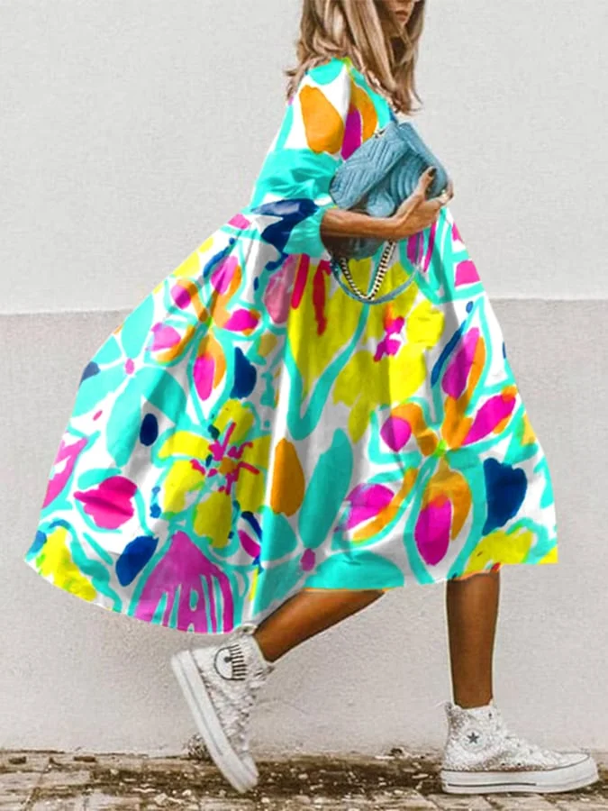 Women's Elegant Floral Casual Dress