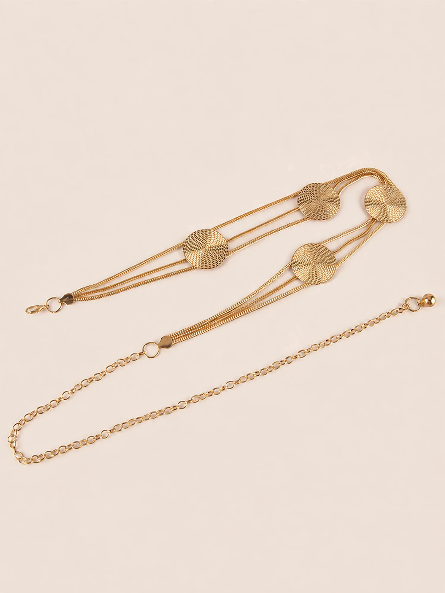 Elegant Multi-Strand Metal Chain Belt with Round Discs | 2026 Women's Dress & Blazer Accessories
