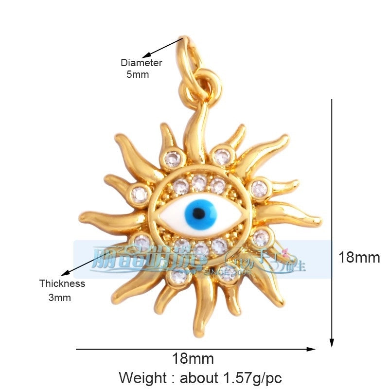 1 Piece Copper Zircon Devil’s Eye Pendant Jewelry Accessories