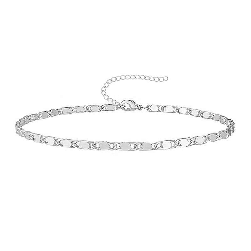 New Gold Bracelet Suit Fashion Simple Paper Clip Cuban Chain Round Bead Chain Bracelet For Women