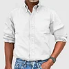 Men's Western Retro Button Down Casual Solid Color Stylish Long Sleeve Business Dress Shirts by Inlyline