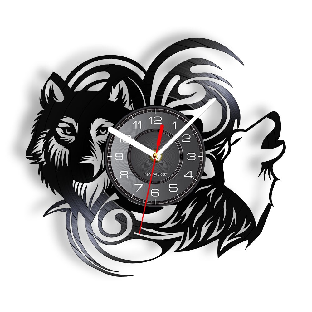 

Forest Wolf - Vinyl Record Wall Clock - Without LED, 501 Original