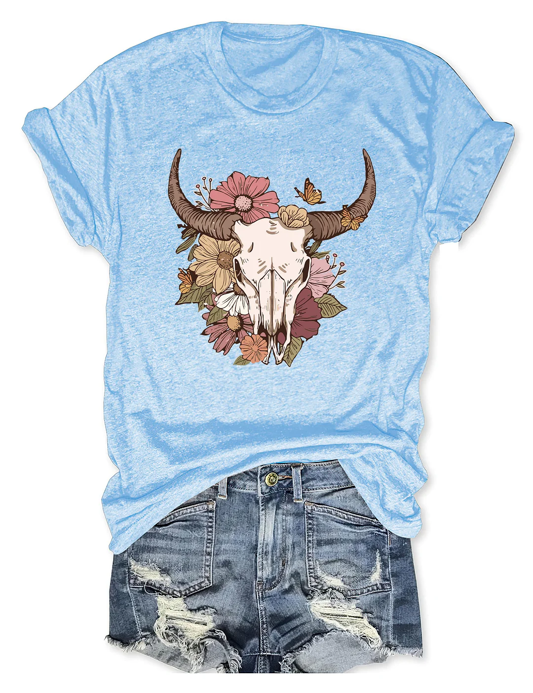 Boho Cow Skull T-shirt