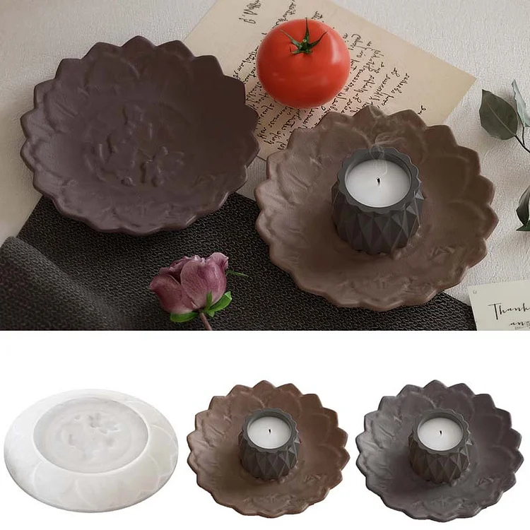 Elegant Lotus Plate Silicone Mold CrazyMold
