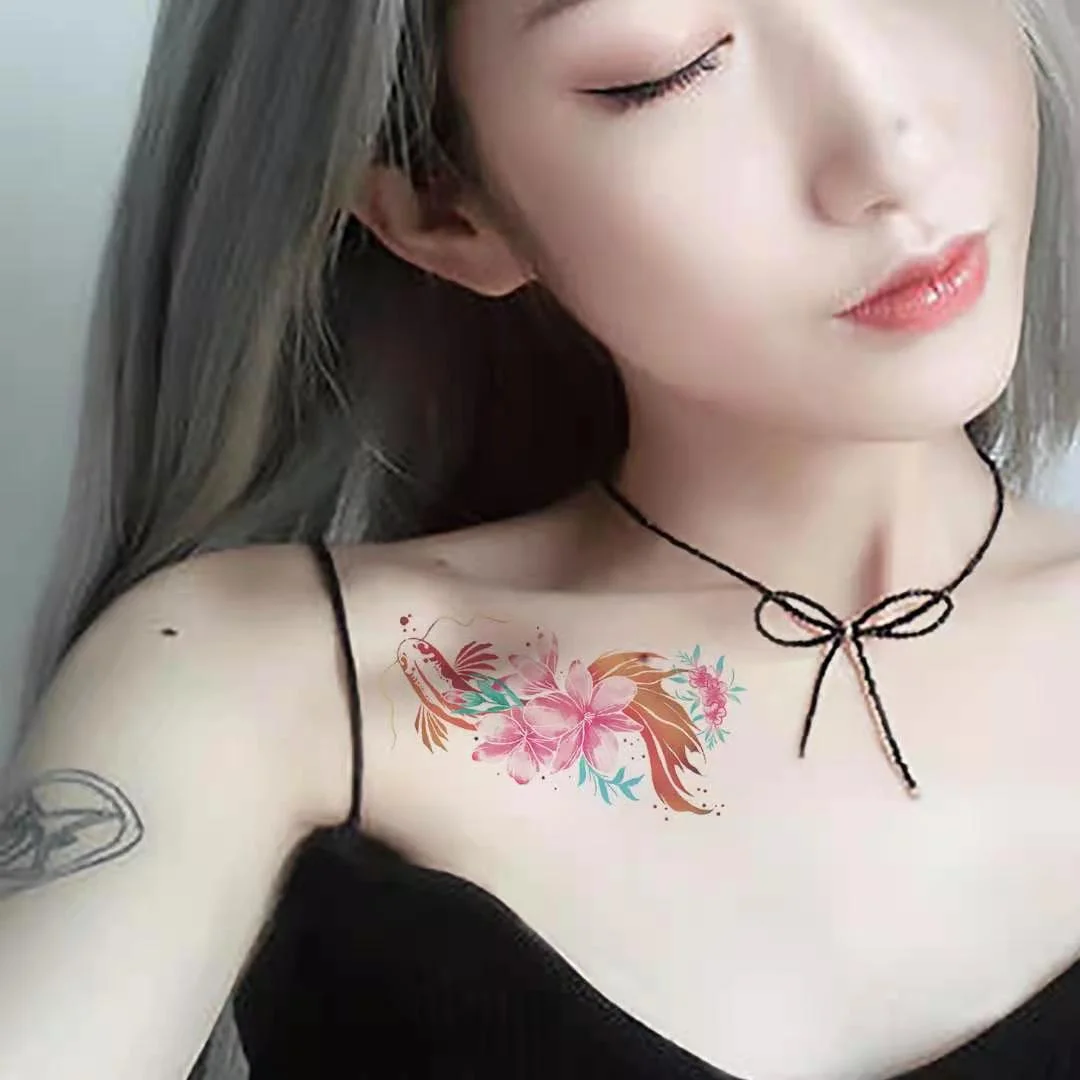 30Pcs Temporary Tattoo Sticker Face Hand Arm Leg Body Art Fake Tatoo Waterproof temporary tattoos Flowers tatuajes temporales