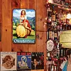 Pin Up Girl et bi&egrave;re - Panneaux en &eacute;tain m&eacute;tallique(20*30cm/30*40cm)