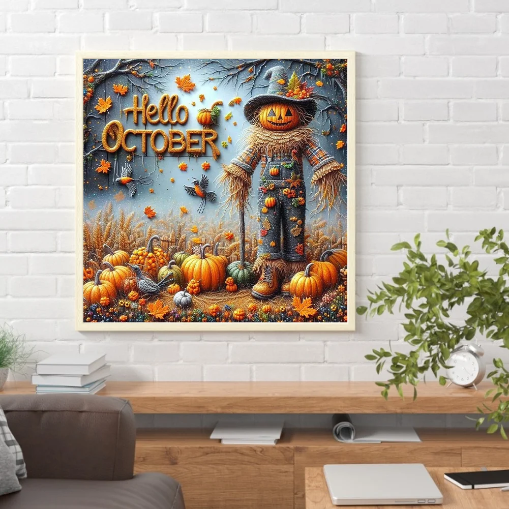 Diamond Painting - Full Round Drill - Halloween Scarecrow(Canvas|40*40cm)