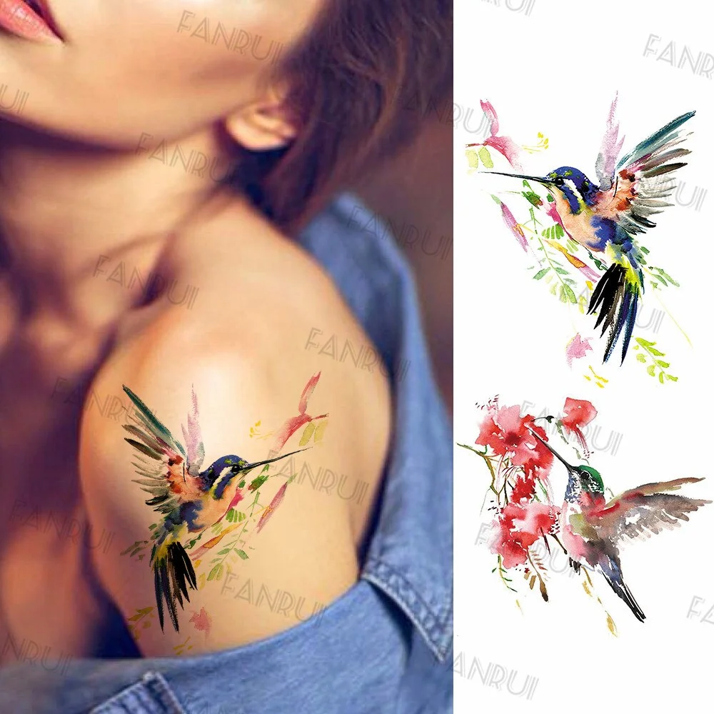 Black Gun Tattoos Sticker For Men Women Arm Art Temporary Tattoos Realistic Fake Flower Lion Tiger Tatoos Decal Cool Warrior DIY