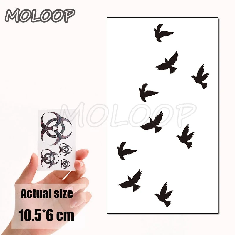 Tattoo Sticker Little Half Face Cat Element Small Animal Flower Water Transfer Temporary Fake Body Art Tatoo for Kid Girl Boy