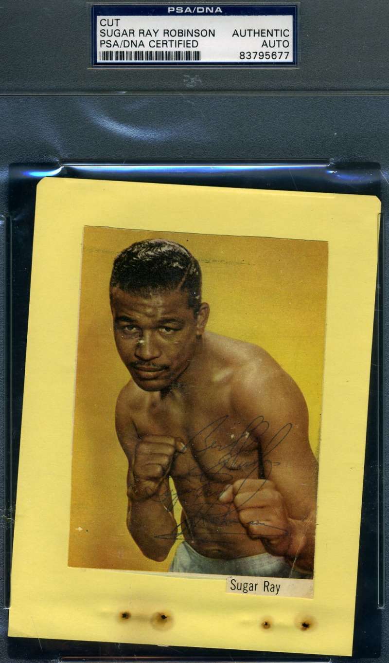 Sugar Ray Robinson Psa Dna Coa Autograph 1950`s Vintage Photo Poster painting Hand Signed