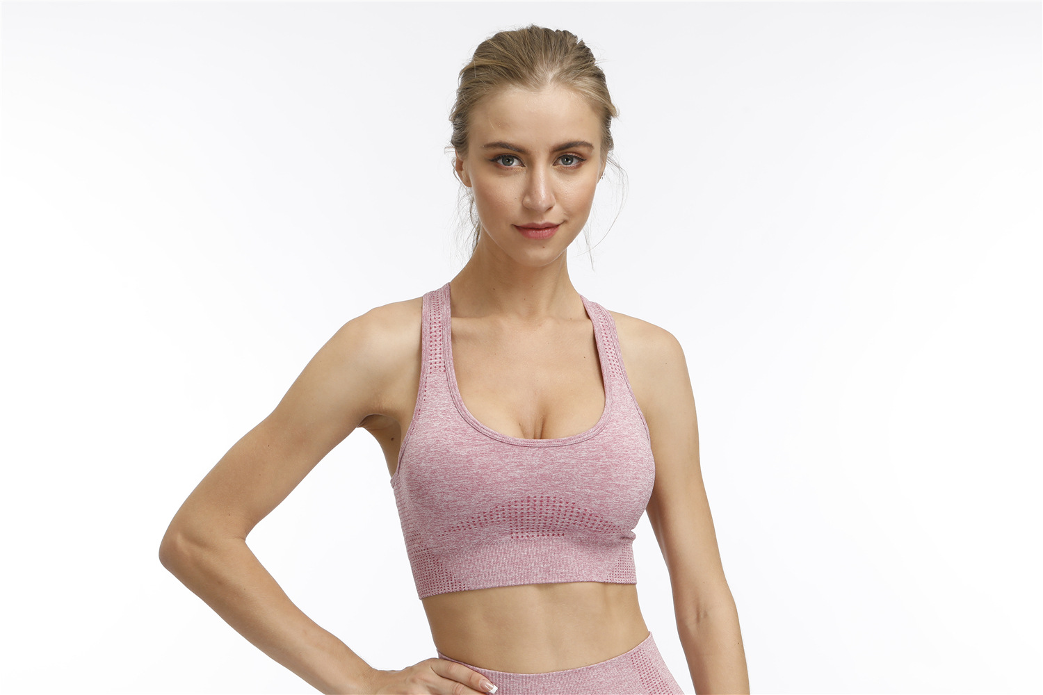 ladies' seamless push up sports bra