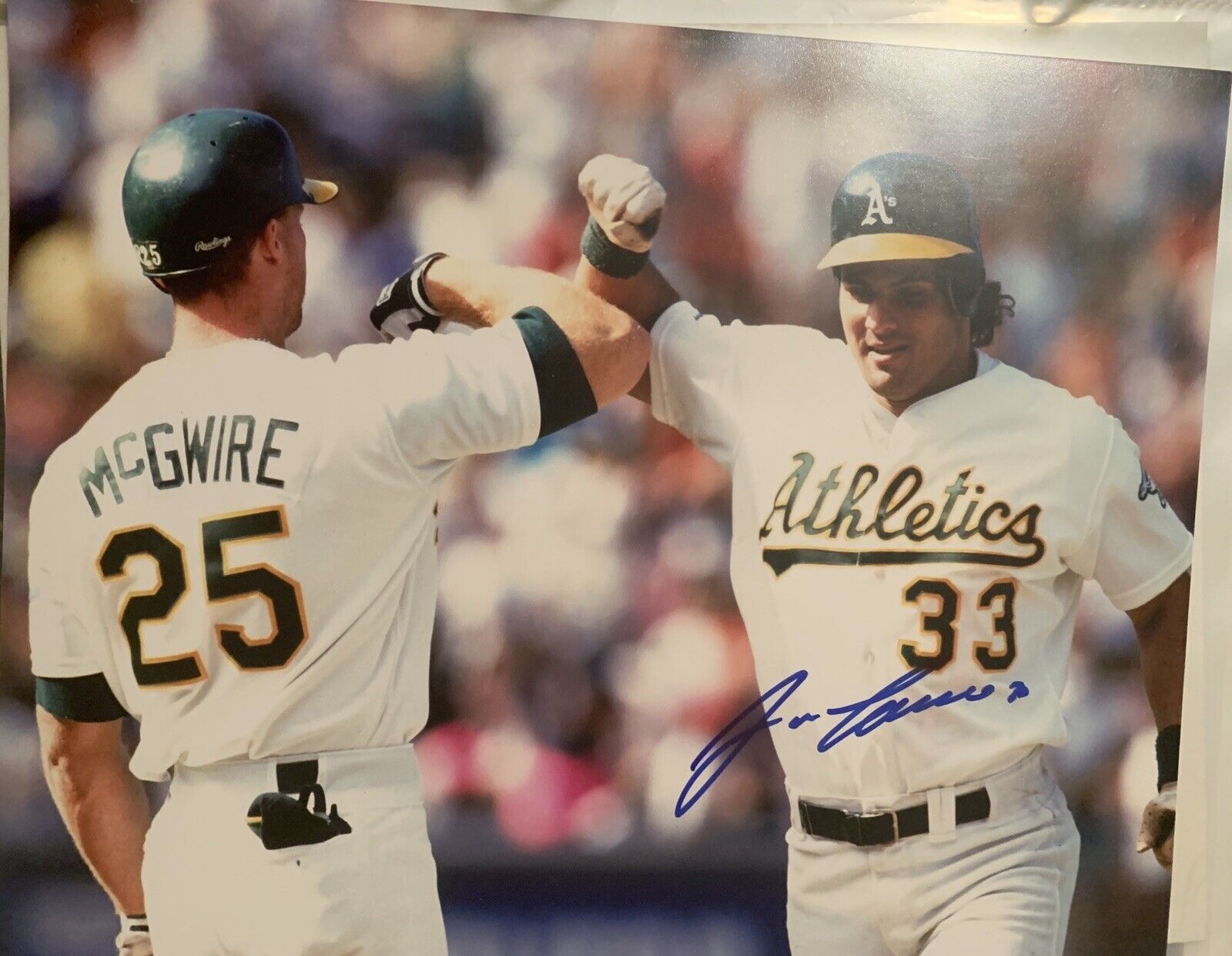 Jose Canseco Signed 8x10 Photo Poster painting Pic Auto A’s Bash Brothers