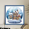 【Limited Stock Sale】Full Embroidery Cotton Thread 11CT Print Igloo Crystal Ball Cross Stitch 50x50cm tapestrymarket