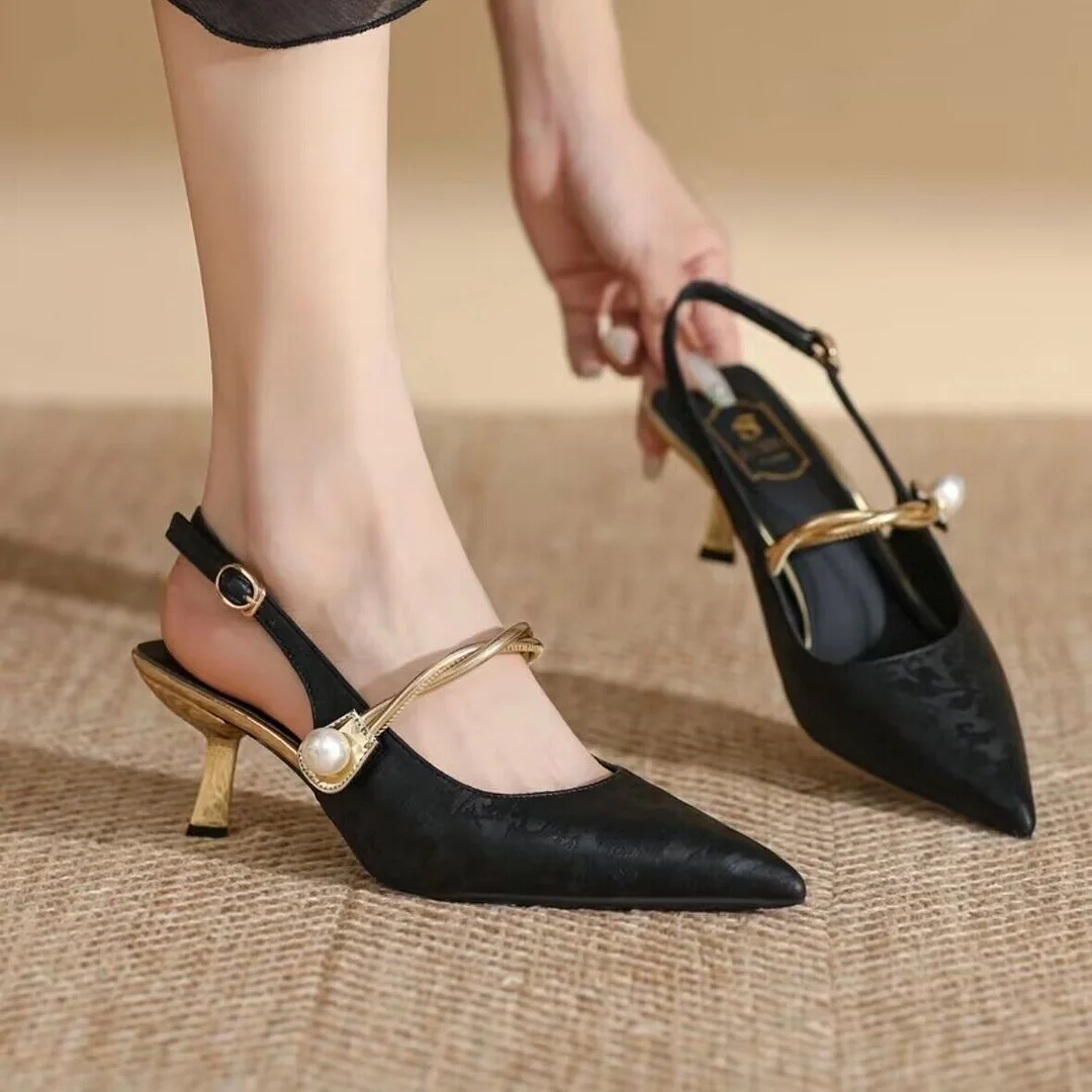 Churchf Sandals Women 2025 Summer New Korean Version Fashion Pointed Thin With A Word With High Heel Women's Shoes