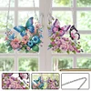 (US Local)2Pcs Butterfly Special Shape Diamond Painting Hanging Pendants for Wall Window Decor