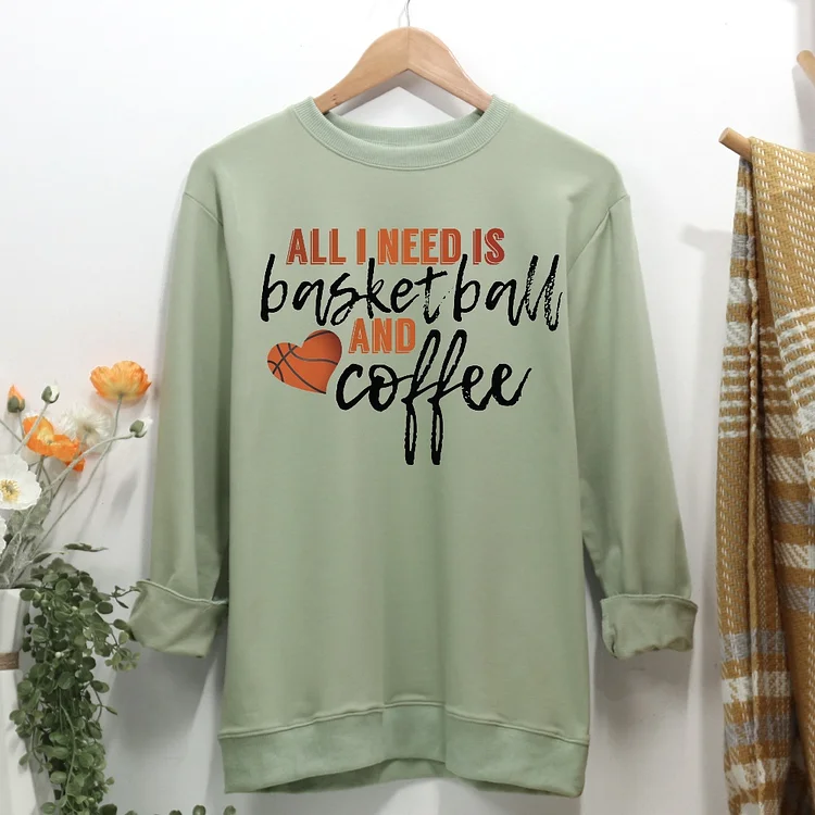 Basketball and Coffee Women Casual Sweatshirt-Annaletters