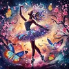 Diamond Painting-DIY Crystal Rhinestone Butterfly Dance Girl(Box Packaging)