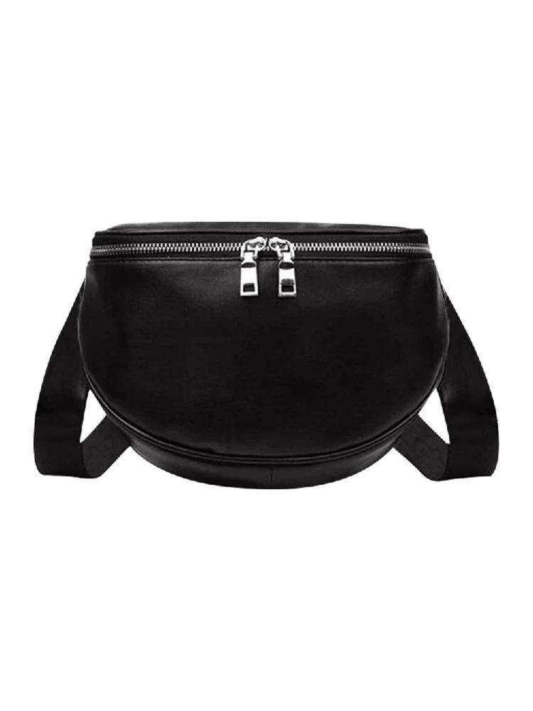 Solid Color Shoulder Messenger Handbags Women Leather Crossbody Chest Bags