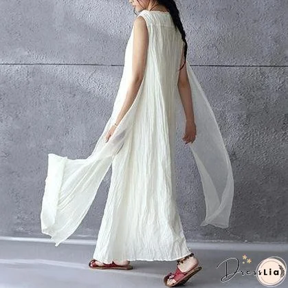 White flowy linen maxi dress sunderss holiday summer dresses