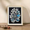 Framed Pearl Diamond Painting - Special Shaped - Blue Flowers (17x22cm)