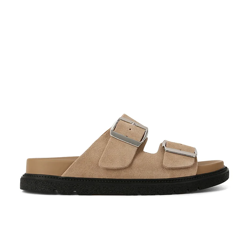 Breakj Breakj Bucken Cool Slippers Women Summer Wear Double Belt Buckle Soft Bottom Thick Bottom Leisure Cold Drag