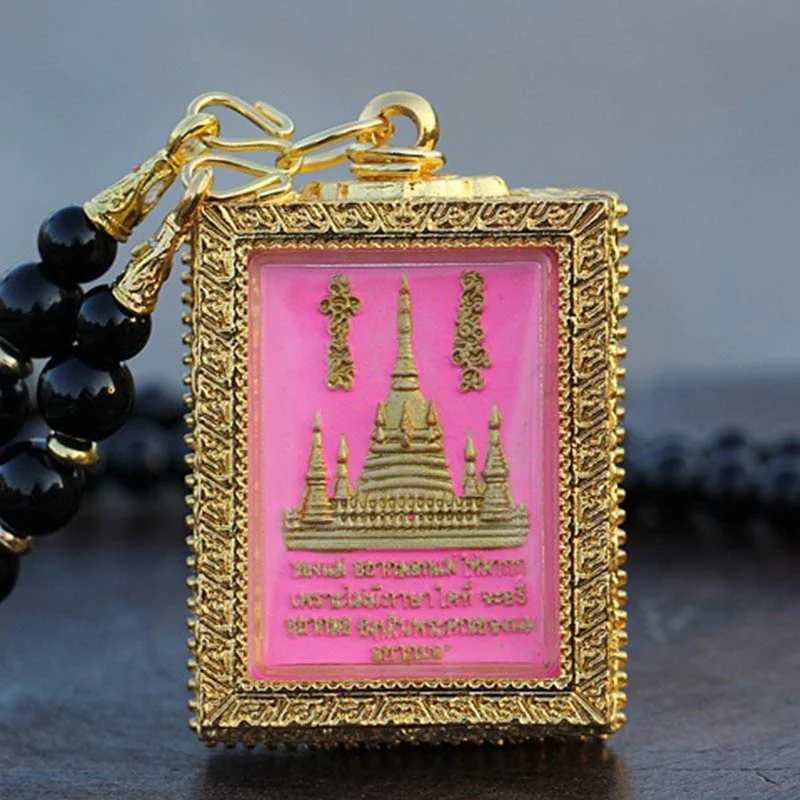 Obsidian Bead Buddha Elephant Serenity Pendant Necklace