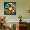 (US Only)Paint By Numbers Kit On Canvas DIY Oil Art Silhouette Lion Picture Decor40x40cm