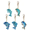 5pcs Dolphin Shape Key Chains DIY Diamond Painting Special Shape Full Drill