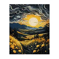 Golden Sunset Meadow - Pearls Painting