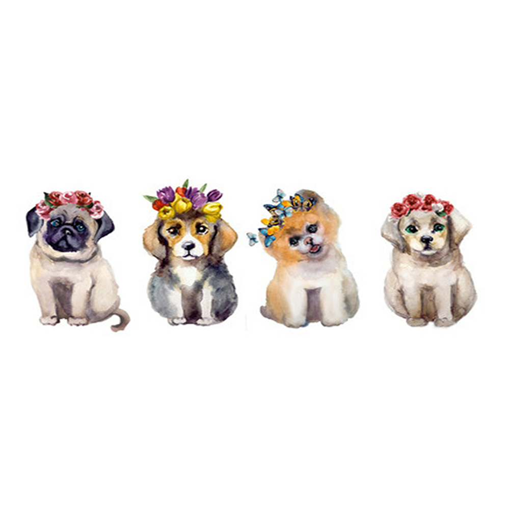 

80*40CM - Dog In Rows - Round Drill Diamond Painting, 501 Original
