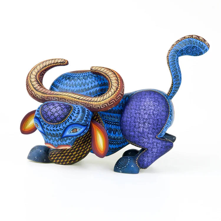 Blue Bull - Oaxacan Alebrije Wood Carving