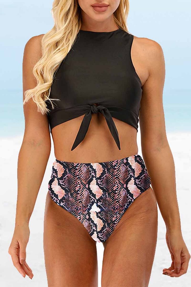 Two-Piece High Waist Sexy Leopard Swimsuit(3 colors)