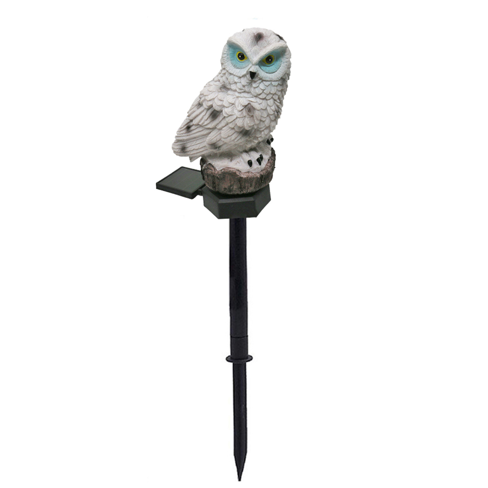 

Solar Powered LED Lawn Lights Owl Shape Outdoor Landscape Statue Night Lamp, White, 501 Original