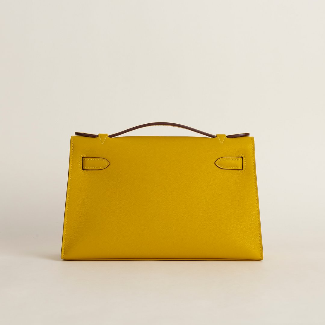 Kelly pochette Swift 9D Jaune amber PHW