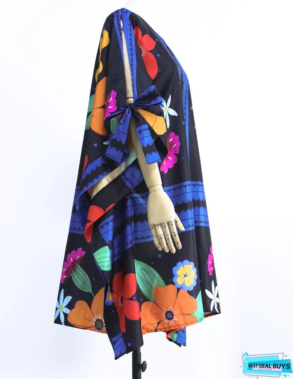 Fashion Fluffy Loose Dress Round Neck Bat Sleeve Women's Dress