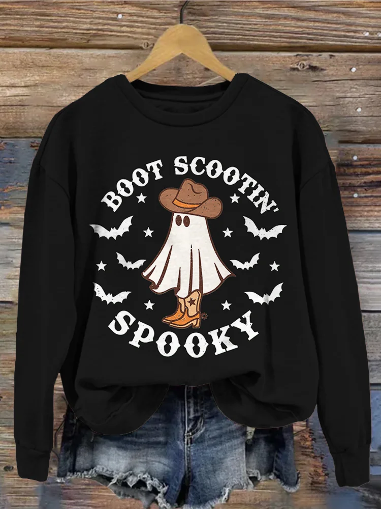 Boot Scootin Spooky Graphic Vintage Washed Sweatshirt