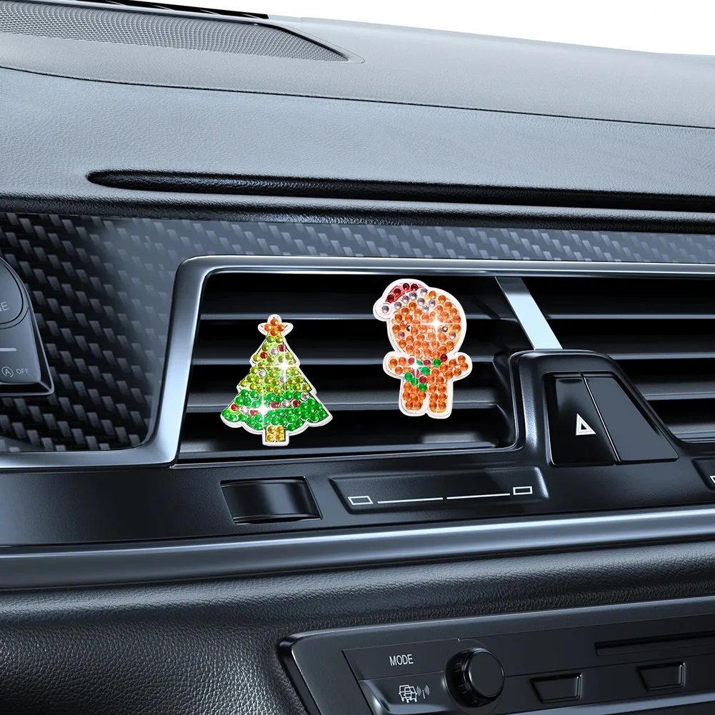 6Pcs Christmas Diamond Painting Car Air Vent Clips Car Decor for Women Girls
