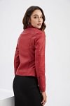 Slim-fit Stand-collar Leather Jacket Woman Biker Jacket