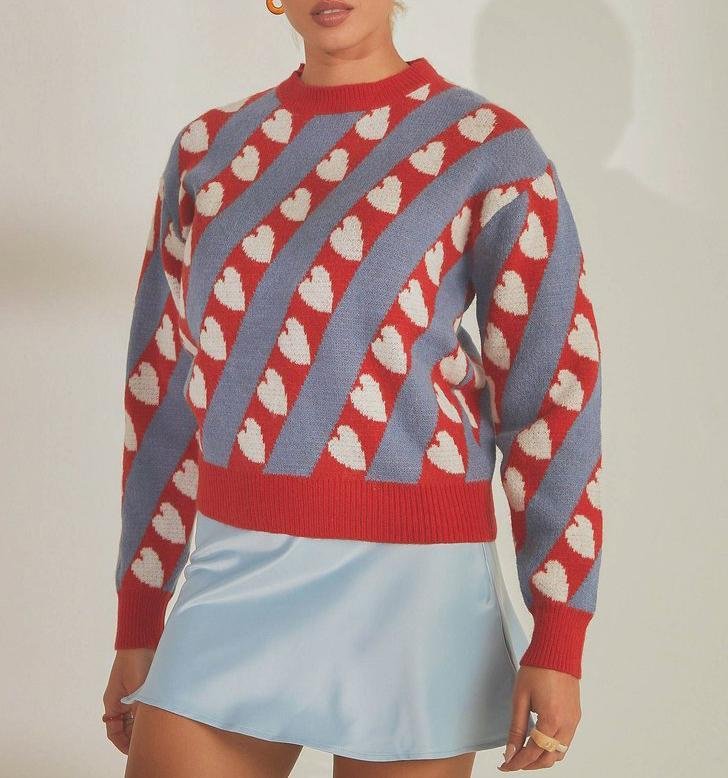 Ladies Casual Personalized Long-sleeved Knitted Sweater