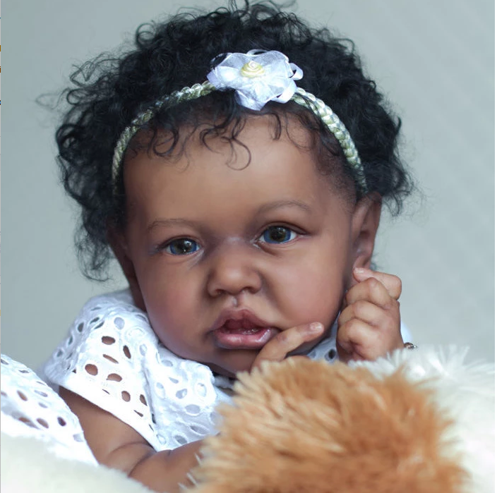 [Kids Gift Toy Sale] Black 20" Kids Reborn Lover Nyla Reborn Toddlers Weighted Silicone Newborn Baby Dolls Girl Toy Minibabydolls® Minibabydolls®