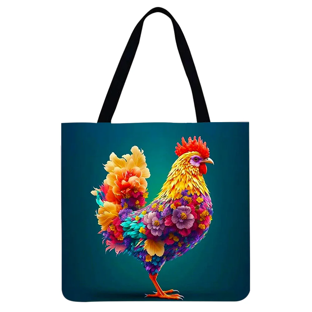 Linen Tote Bag - Chickens