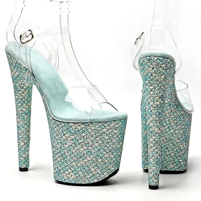VCshoes 20cm/ 8inches PVC Upper Material Cover Platform High Heel Sandals Pole Dance Shoes