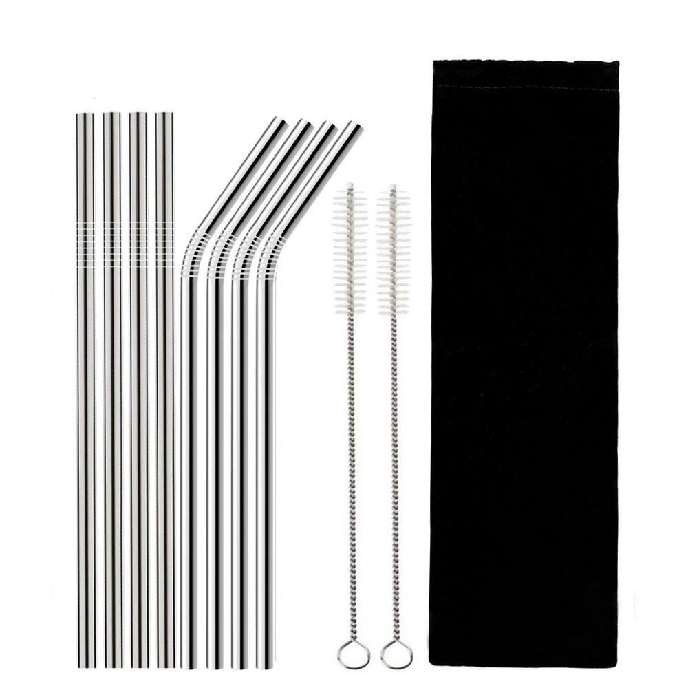 Stainless Steel Reusable Drinking Straw with Cleaning Brush