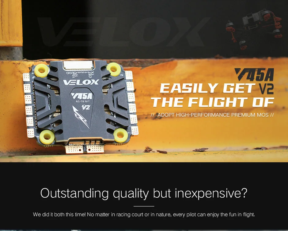 Velox V45A V2 3-6S BLHeli_32 4-in-1 ESC For FPV Drones