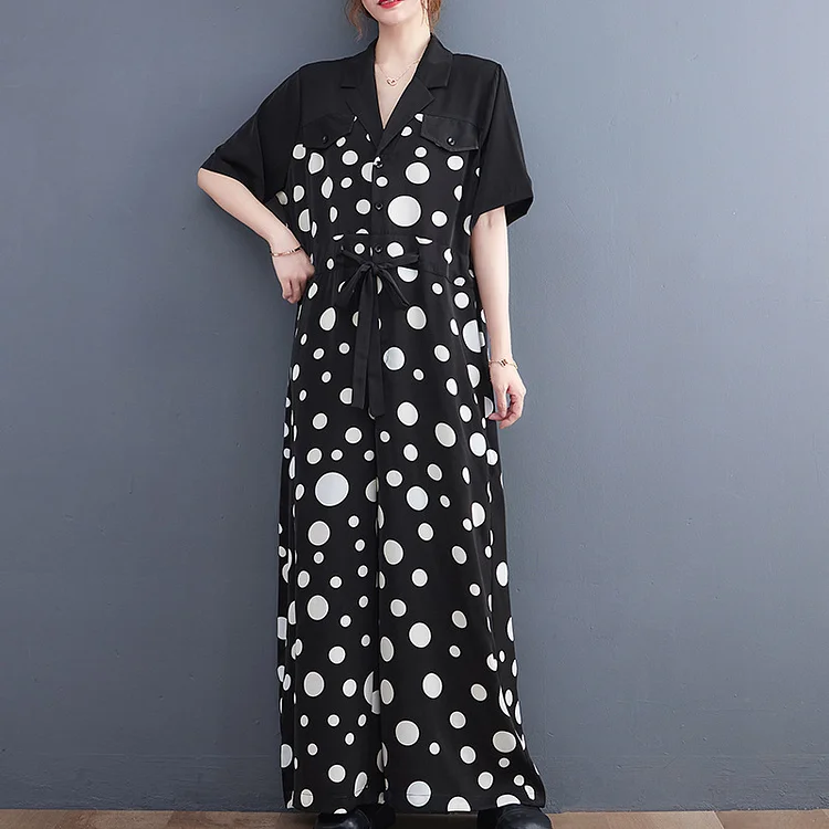 Literary Print Short Sleeve Wide Leg Jumpsuit