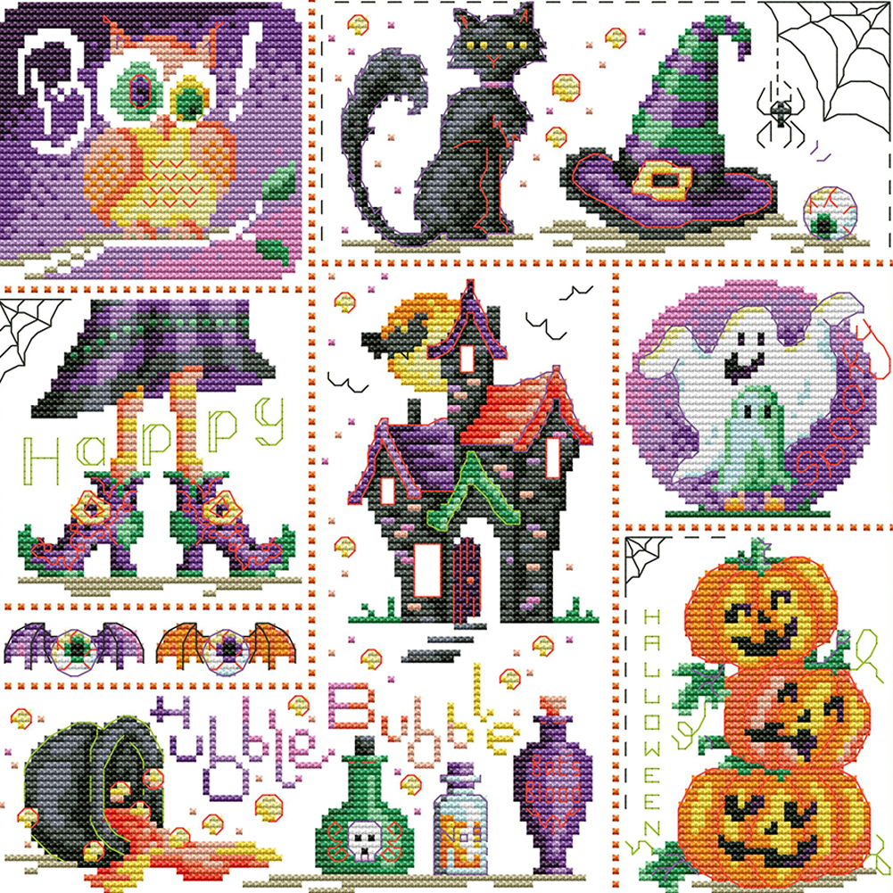 Halloween Day Animal(41*41CM) 11ct Stamped Canvas Cross Stitch