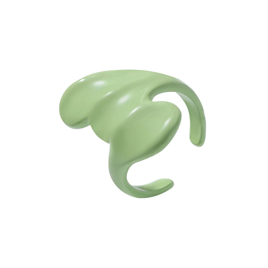 Dvacaman 2021 New INS Trendy Colorful Dripping oil Geometric Rings Candy Color Hand Painted Irregular Open Rings Female Jewelry